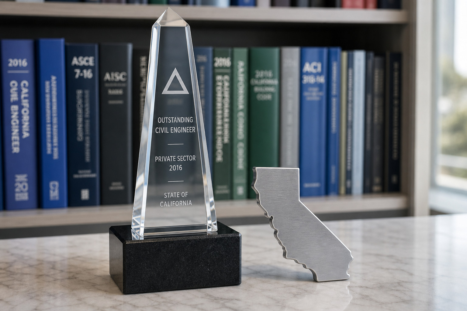 2016 ASCE Outstanding Civil Engineer in the Private Sector crystal award, State of California