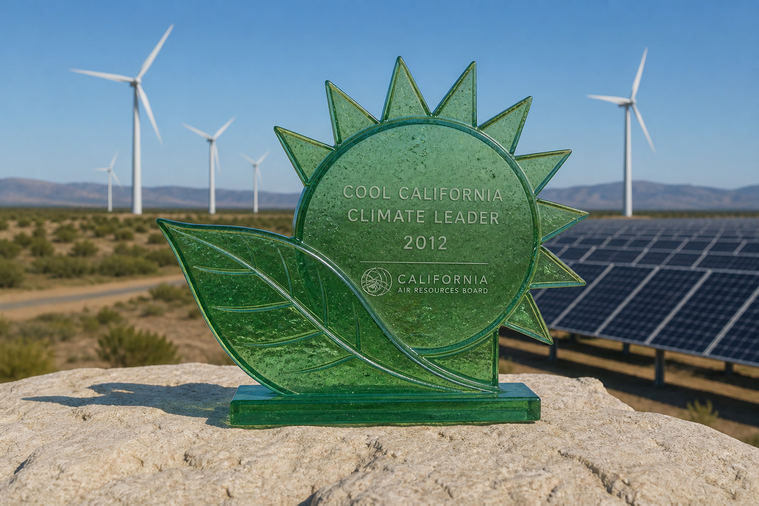 2012 Cool California Climate Leader green glass award, California Air Resources Board