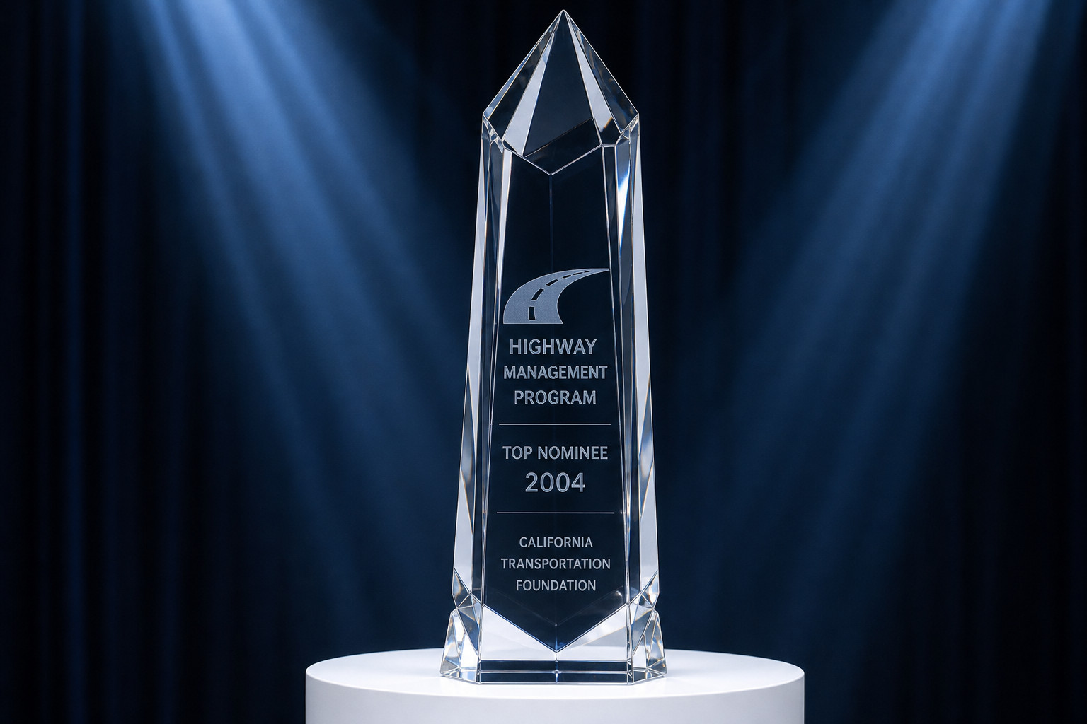 2004 California Transportation Foundation Highway Management Program crystal trophy