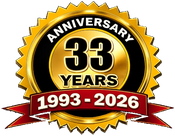 33rd anniversary seal, 1993-2026